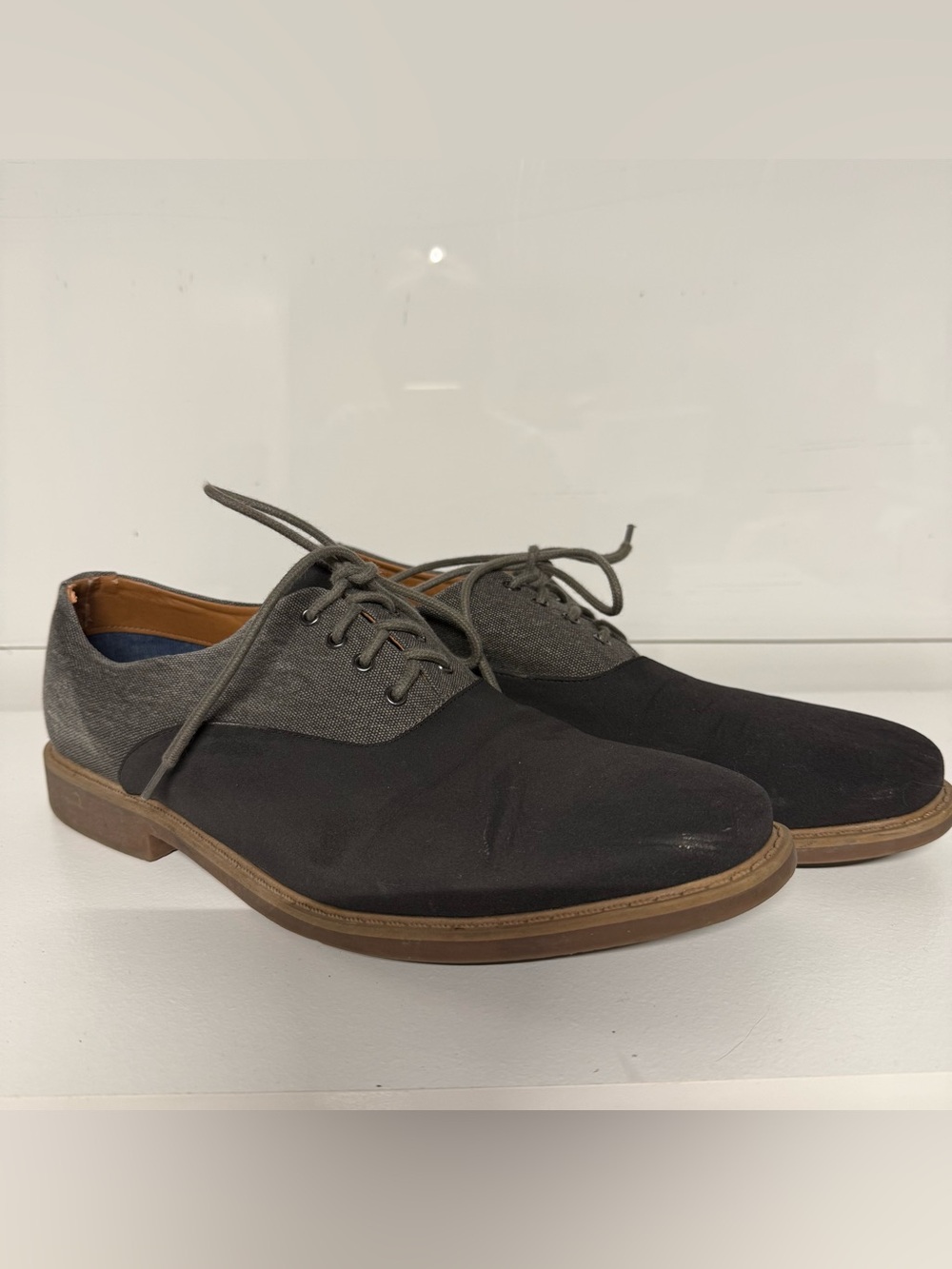Sonoma Black and Gray Two-Tone Lace-Up Oxfords